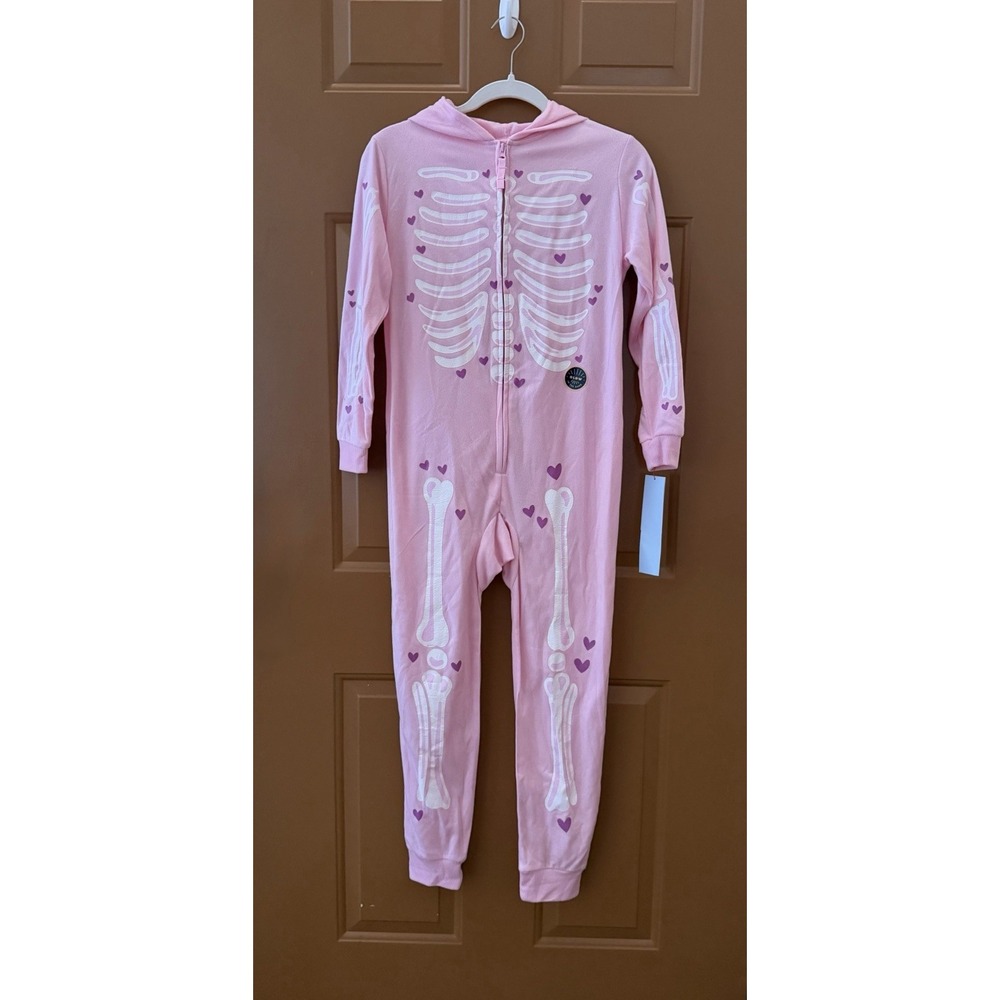 Girl's Halloween Skeleton Union Suit Cat & Jack Pink Size L (10/12) NWT